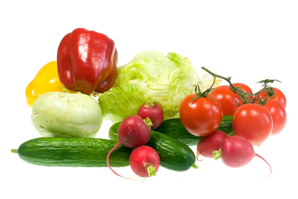 Légumes Frais Isolés Sur Fond Blanc — Photo