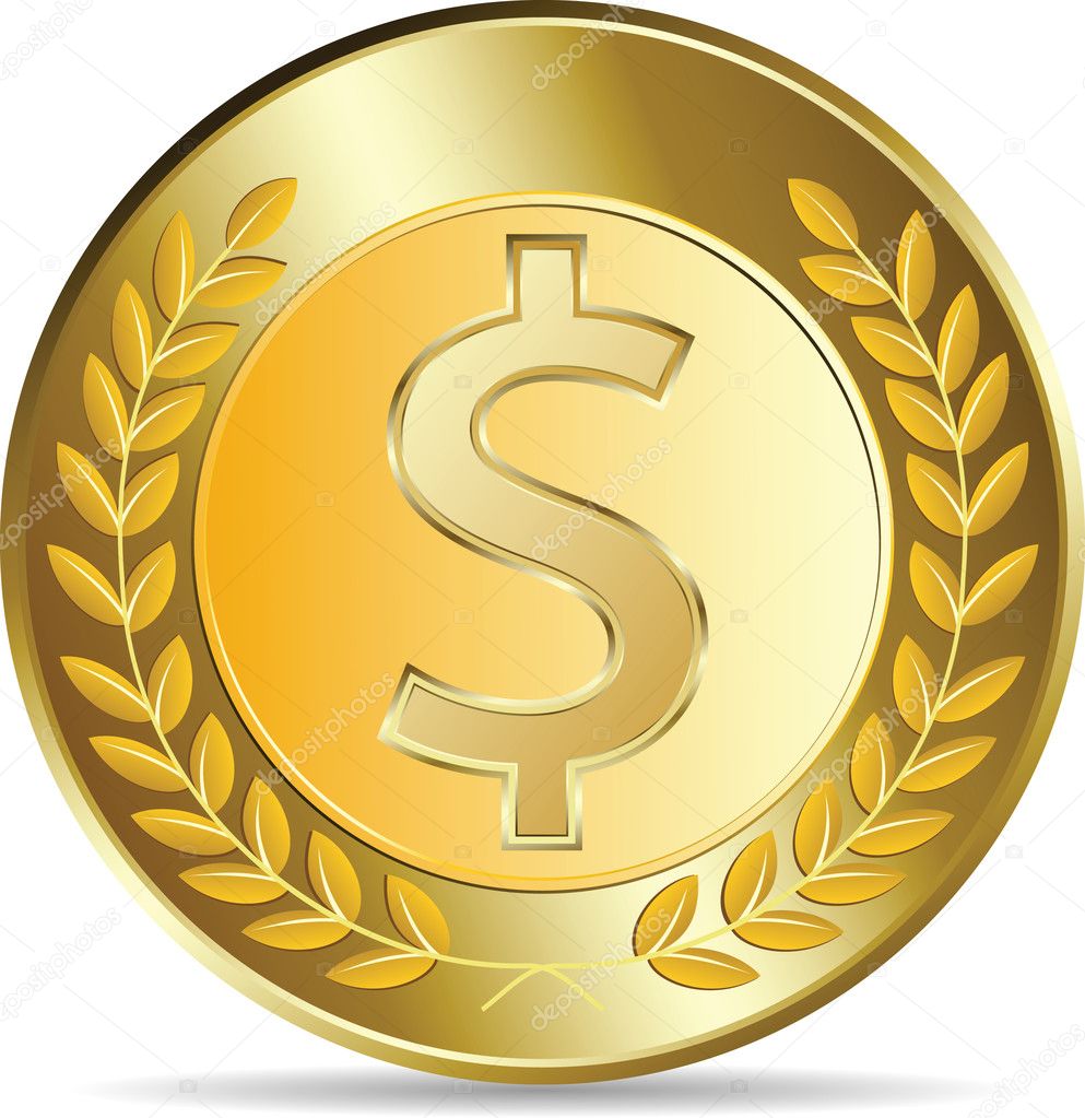 Dollar coins vector illustration Stock Vector Image by ©drogatnev #3927452