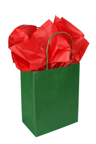 Sacchetto regalo verde — Foto Stock