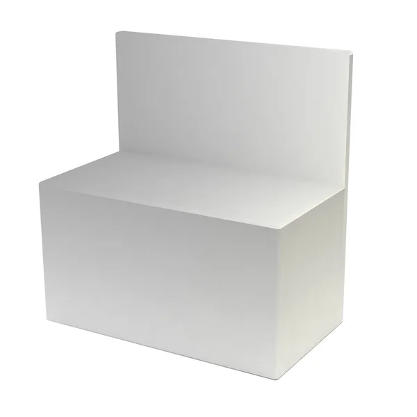 3D-blank vit form — Stockfoto