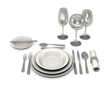 Classic Dinnerware in the restaurant clipart