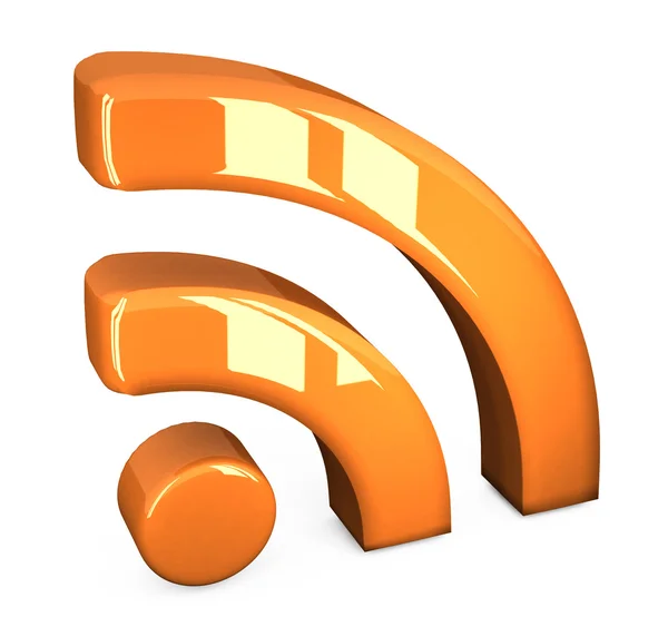 stock image Orange rss symbol on a white background