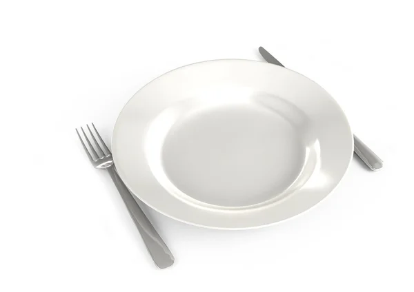 Tableware Restaurant White Background — Stock Photo, Image