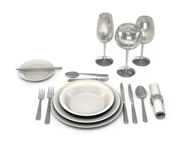 Classic Dinnerware in the restaurant — Stock Photo, Image