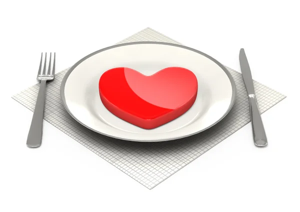 Romantice Tableware Restaurant White Background — Stock Photo, Image
