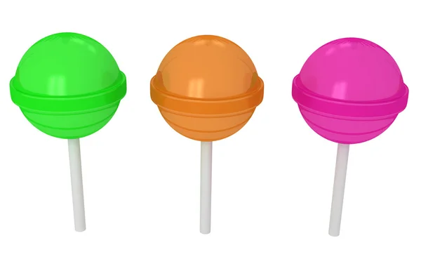 3d colorful sweet lollipops — Stock Photo, Image