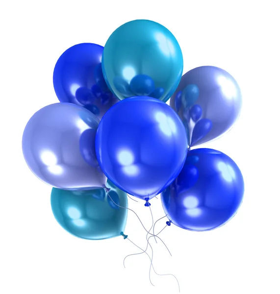 Färg Heliumballong Vit Bakrund — Stockfoto