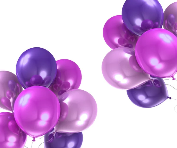 Farb Heliumballon Auf Weißem Hintergrund — Stockfoto