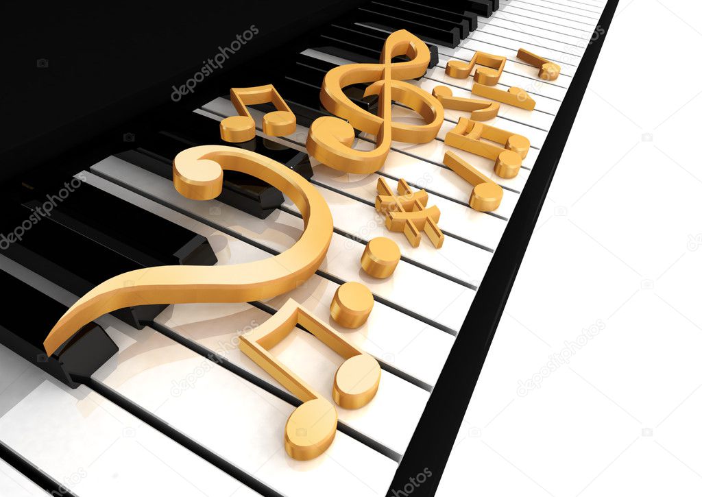 Treble clef is on the piano keys