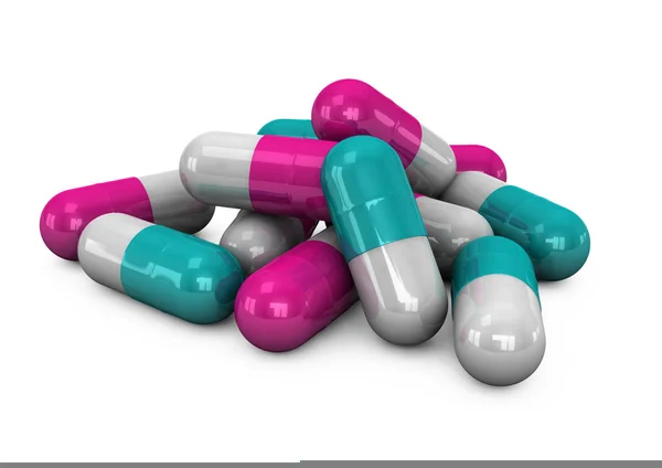 3D tabletki na białym tle — Zdjęcie stockowe