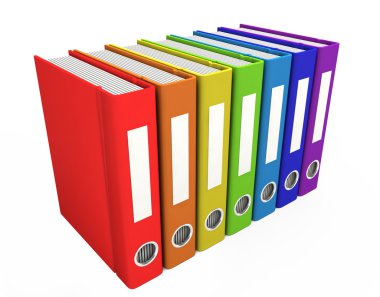 3d color business books clipart