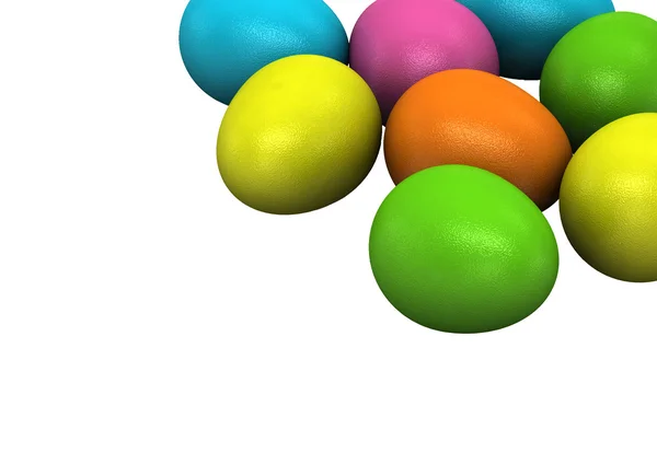Gekleurde Pasen Eieren Witte Achtergrond — Stockfoto