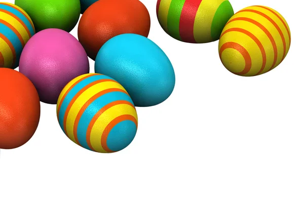 Beyaz Arka Plan Üzerinde Renkli Paskalya Yortusu Yumurta — Stok fotoğraf