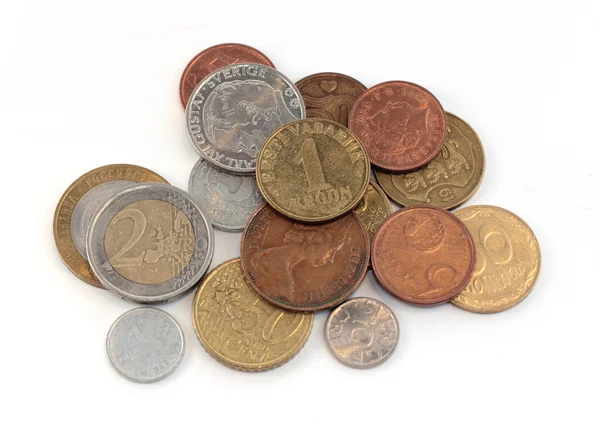 Monedas de diferentes países — Foto de Stock