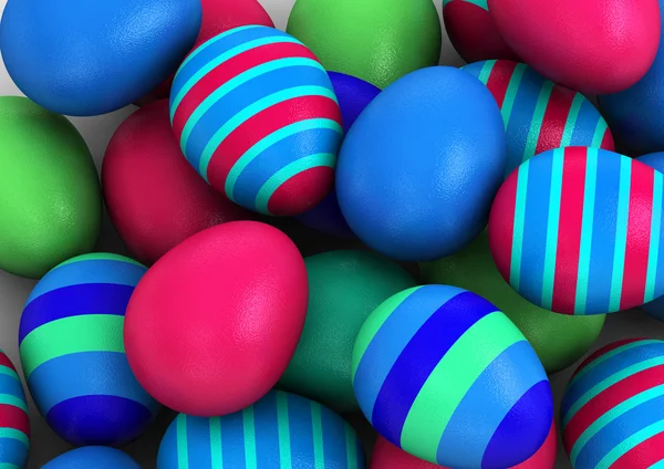 3d 彩色的复活节彩蛋 — 图库照片