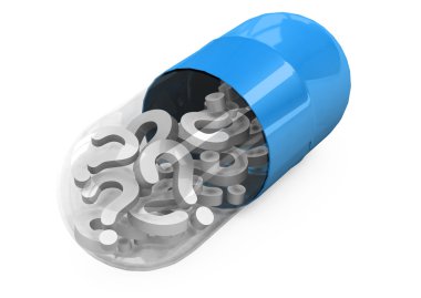 3d different tablets and pills on a white background clipart