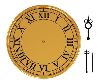 3d antique old clock clipart