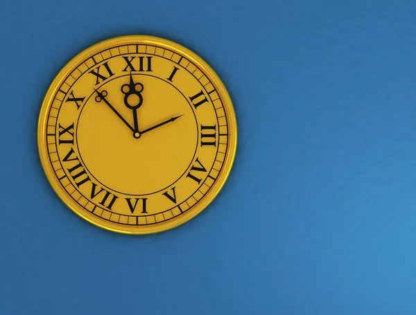 Antiguo Reloj Pared Azul — Foto de Stock