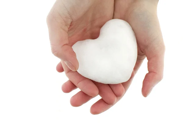 Guzek śniegu w kształcie serca — Zdjęcie stockowe
