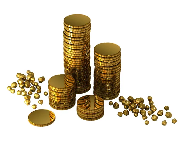 Dinero en oro 3d —  Fotos de Stock