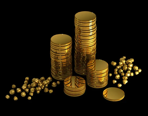 3D zlaté peníze — Stock fotografie