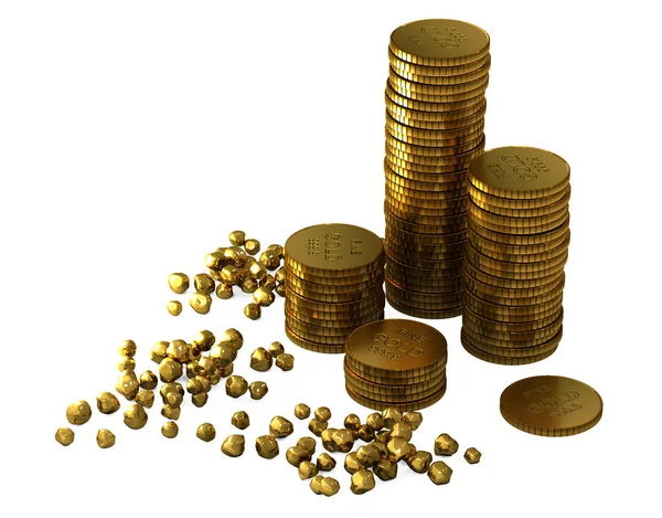 3d soldi d'oro — Foto Stock
