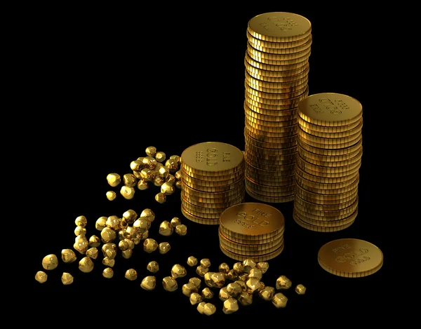 3d soldi d'oro — Foto Stock