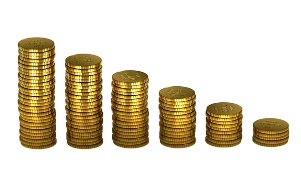 Dinero en oro 3d —  Fotos de Stock