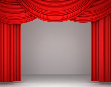 Red theater curtain clipart