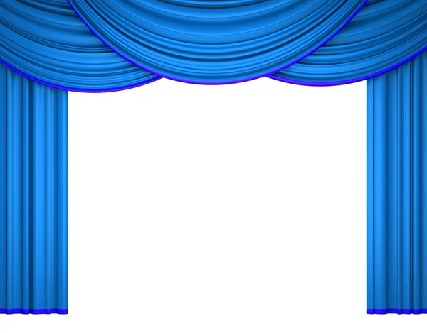 Blue theater curtain — Stock Photo, Image