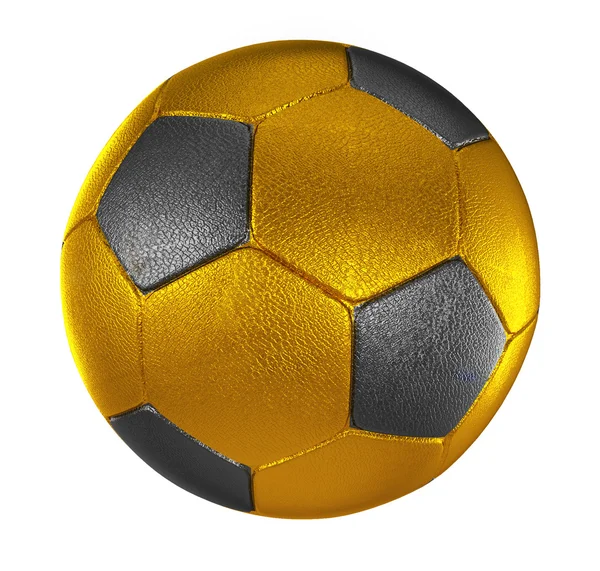 3d pelota de fútbol de oro — Foto de Stock