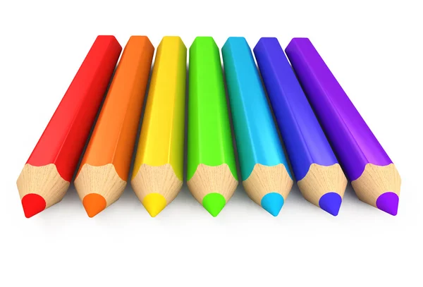 3D кольорові олівці ізольовані — стокове фото