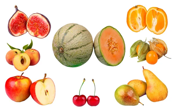Früchte Auf Weißem Hintergrund Veröffentlicht — Stockfoto