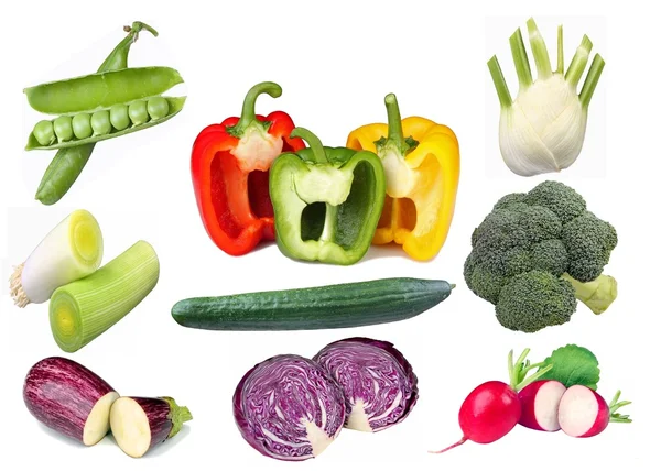 Légumes Sur Fond Blanc Libérés — Photo