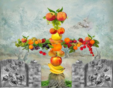 Fruit released a textures background clipart