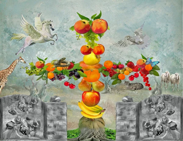 水果释放的纹理背景 — 图库照片