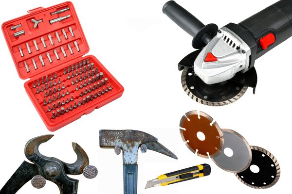 Tools on white anderground