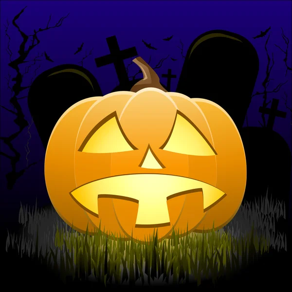 Halloween pompoen op nite — Stockvector
