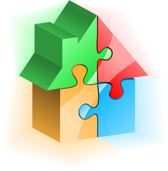 Puzzle dom — Wektor stockowy