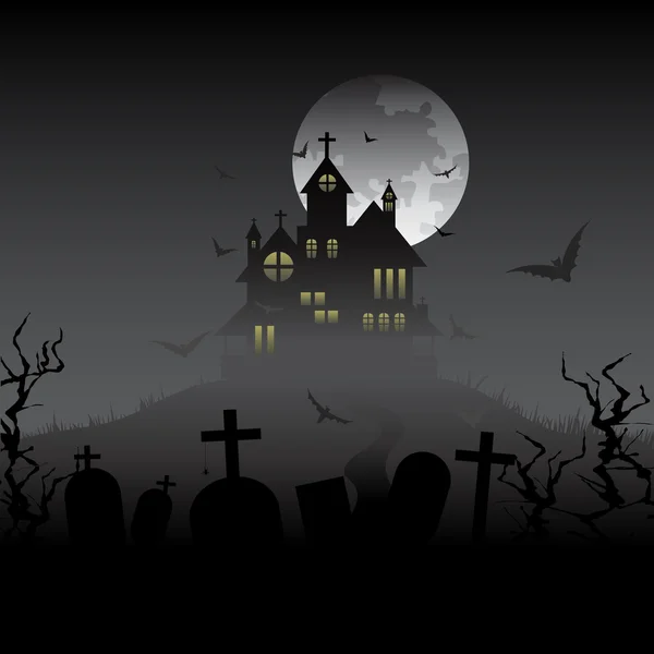 Vieux château la nuit — Image vectorielle