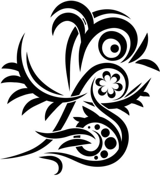 Elemento Diseño Forma Tatuaje Pájaro — Vector de stock