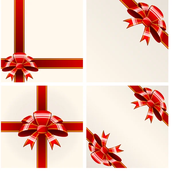 Arc rouge avec rubans — Image vectorielle