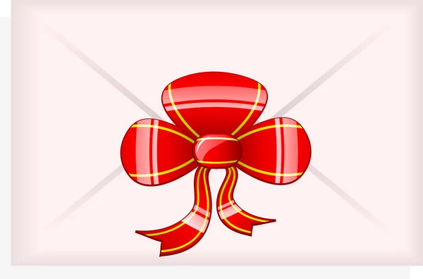 Envelope Letter Red Bow Top — Stock Vector