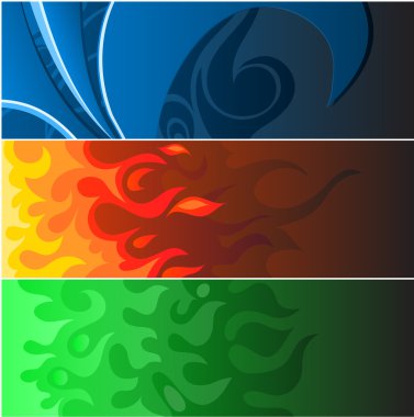 üç farklı öğeleri ve renkler afiş soyut