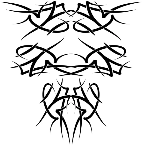 一套黑色纹身翅膀的形状中的例子 — 图库矢量图片