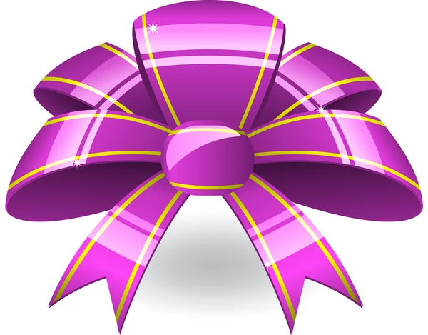 紫色のリボンの弓 — ストックベクタ
