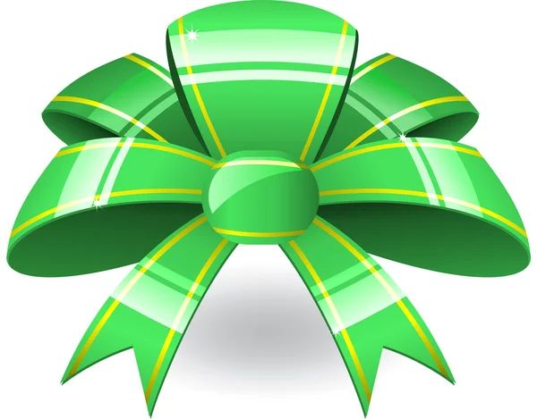 Green ribbon bow — Stock Vector