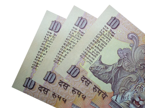 INR 10indické bankovek — Stock fotografie