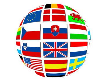 Globe of world flags clipart