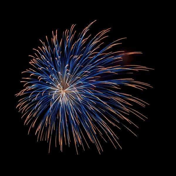 Fogo de artifício azul e laranja — Fotografia de Stock